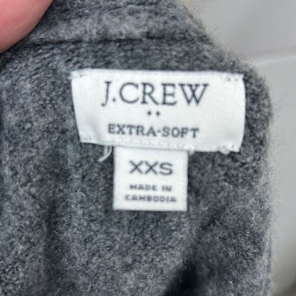 J. crew Factory cc962 Gray Cable-knit cardigan extra-soft NWOT/repaired size xxs - Picture 11 of 13